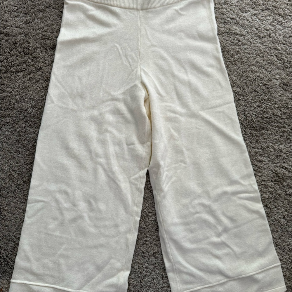 Cream Wide-Leg Pants